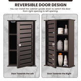 NNECW Wall-Mounted Wooden Storage Cabinet for Bathroom-Coffee