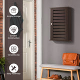NNECW Wall-Mounted Wooden Storage Cabinet for Bathroom-Coffee