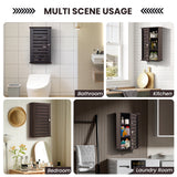 NNECW Wall-Mounted Wooden Storage Cabinet for Bathroom-Coffee