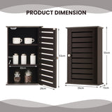 NNECW Wall-Mounted Wooden Storage Cabinet for Bathroom-Coffee