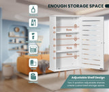 NNECW Wall-Mounted Wooden Storage Cabinet for Bathroom-White