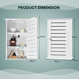 NNECW Wall-Mounted Wooden Storage Cabinet for Bathroom-White