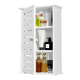 NNECW Wall-Mounted Wooden Storage Cabinet for Bathroom-White