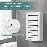 NNECW Wall-Mounted Wooden Storage Cabinet for Bathroom-White