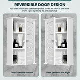 NNECW Wall-Mounted Wooden Storage Cabinet for Bathroom-White