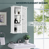 NNECW Wall-Mounted Wooden Storage Cabinet for Bathroom-White