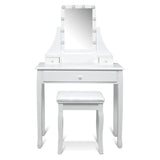 NNECW Modern Makeup Table with 10 LED Dimmable Bulbs for Women