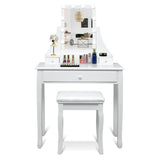 NNECW Modern Makeup Table with 10 LED Dimmable Bulbs for Women