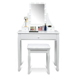 NNECW Modern Makeup Table with 10 LED Dimmable Bulbs for Women