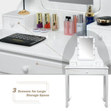 NNECW Modern Makeup Table with 10 LED Dimmable Bulbs for Women