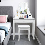 NNECW Modern Makeup Table with 10 LED Dimmable Bulbs for Women