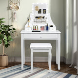 NNECW Modern Makeup Table with 10 LED Dimmable Bulbs for Women