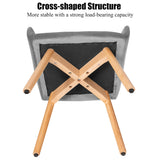 NNECW Set of 2 Velvet Fabric Lounge Chairs with Solid Wood Legs for Living Dining Room Grey