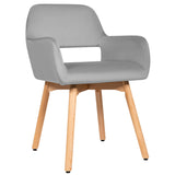 NNECW Set of 2 Velvet Fabric Lounge Chairs with Solid Wood Legs for Living Dining Room Grey