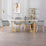 NNECW Set of 2 Velvet Fabric Lounge Chairs with Solid Wood Legs for Living Dining Room Grey