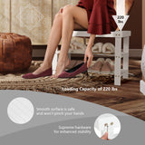 NNECW 3-Tier Bamboo Shoe Bench Holds up to 6 Pairs for Entryway-White