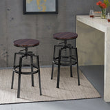 NNECW Set of 2 Counter Height Bar Chairs with 360 Degree Swivel Seat for Kitchen/Cafe