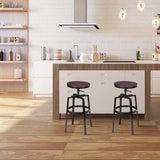NNECW Set of 2 Counter Height Bar Chairs with 360 Degree Swivel Seat for Kitchen/Cafe