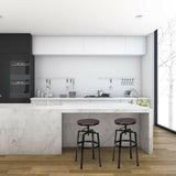 NNECW Set of 2 Counter Height Bar Chairs with 360 Degree Swivel Seat for Kitchen/Cafe