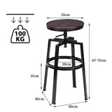 NNECW Set of 2 Counter Height Bar Chairs with 360 Degree Swivel Seat for Kitchen/Cafe