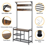 NNECW 3-In-1 Multifunctional Coat Rack Stand with Storage Shelf for Entryway