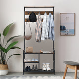 NNECW 3-In-1 Multifunctional Coat Rack Stand with Storage Shelf for Entryway