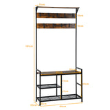 NNECW 3-In-1 Multifunctional Coat Rack Stand with Storage Shelf for Entryway
