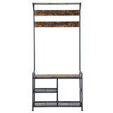 NNECW 3-In-1 Multifunctional Coat Rack Stand with Storage Shelf for Entryway