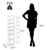 NNECW Wooden Shoe Rack with 8 Levels and Large Capacity for Entry/Living Room-White