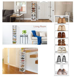 NNECW Wooden Shoe Rack with 8 Levels and Large Capacity for Entry/Living Room-White