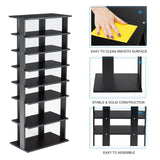 NNECW 7-Tier Industrial Vertical Shoe Rack for Entryway-Black