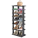 NNECW 7-Tier Industrial Vertical Shoe Rack for Entryway-Black
