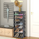 NNECW 7-Tier Industrial Vertical Shoe Rack for Entryway-Black