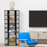 NNECW 7-Tier Industrial Vertical Shoe Rack for Entryway-Black