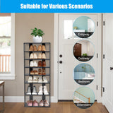 NNECW 7-Tier Industrial Vertical Shoe Rack for Entryway-Black