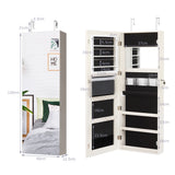 NNECW Lockable Jewelry Storage Cabinet with Frameless Mirror