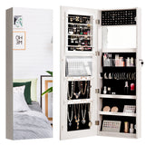 NNECW Lockable Jewelry Storage Cabinet with Frameless Mirror