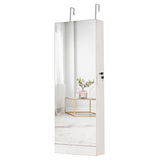 NNECW Lockable Jewelry Storage Cabinet with Frameless Mirror