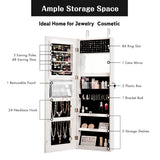 NNECW Lockable Jewelry Storage Cabinet with Frameless Mirror