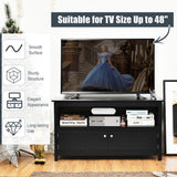 NNECW Media Console Cabinet with Cable Management Hole for Living Room-Black