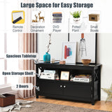 NNECW Media Console Cabinet with Cable Management Hole for Living Room-Black
