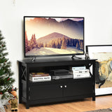 NNECW Media Console Cabinet with Cable Management Hole for Living Room-Black