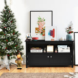 NNECW Media Console Cabinet with Cable Management Hole for Living Room-Black