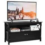 NNECW Media Console Cabinet with Cable Management Hole for Living Room-Black