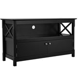 NNECW Media Console Cabinet with Cable Management Hole for Living Room-Black