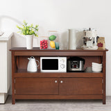 NNECW Media Console Cabinet with Cable Management Hole for Living Room-Brown