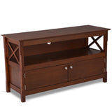 NNECW Media Console Cabinet with Cable Management Hole for Living Room-Brown
