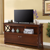 NNECW Media Console Cabinet with Cable Management Hole for Living Room-Brown