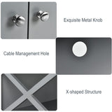 NNECW Media Console Cabinet with Cable Management Hole for Living Room-Grey