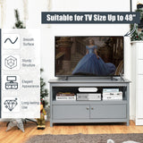 NNECW Media Console Cabinet with Cable Management Hole for Living Room-Grey